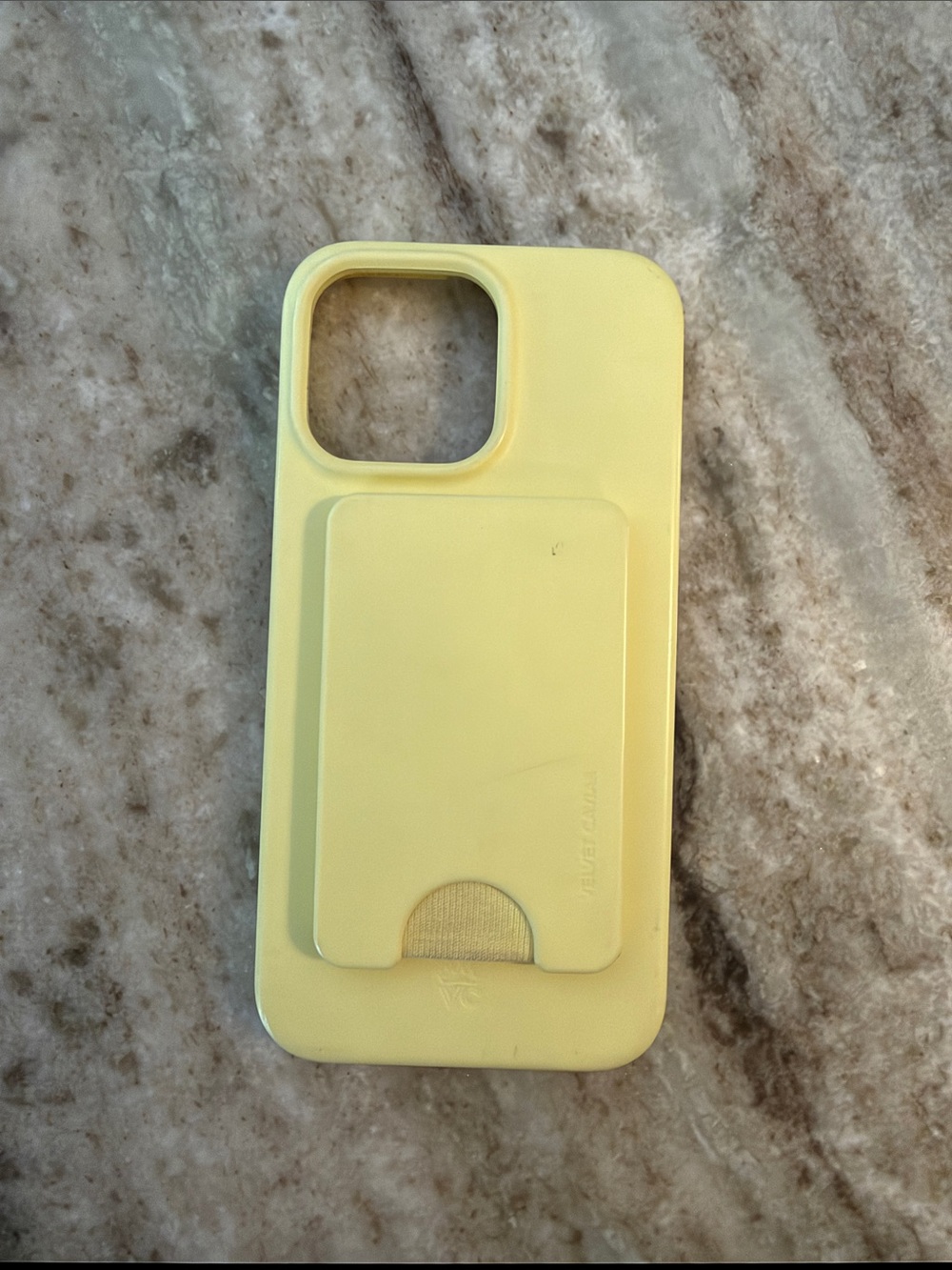 Velvet Caviar Pale Yellow Card Slot iPhone Case with Slim Wallet